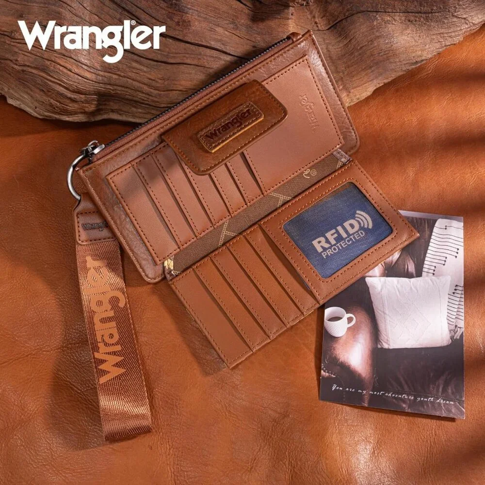 Women Wallet RFID Block Sunflower Clutch Wristlet Organizer Coin Card